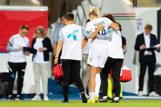 Ada Hegerberg of Norway in pain