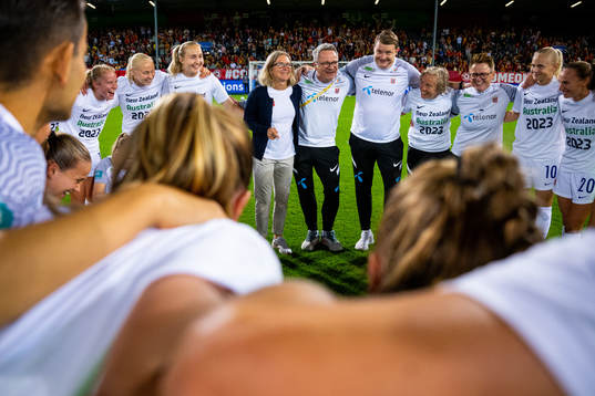 Players and staff of Norway celebrate