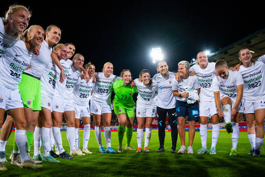 Players and staff of Norway celebrate