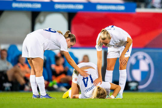 Ada Hegerberg of Norway in pain