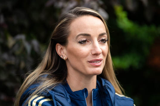 Kosovare Asllani is interviewed by the media