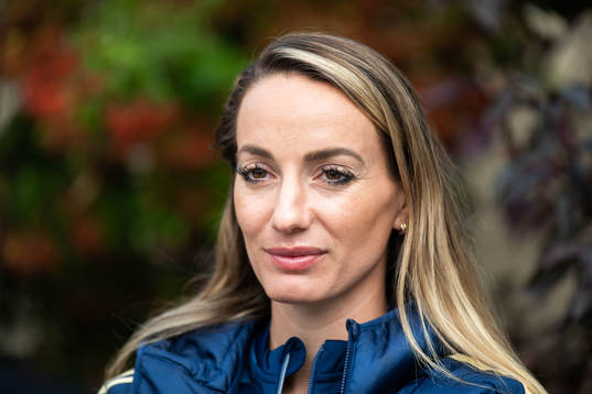 Kosovare Asllani is interviewed by the media
