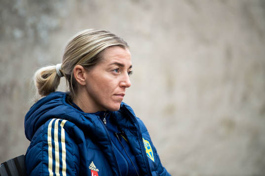 Linda Sembrant is interviewed by the media