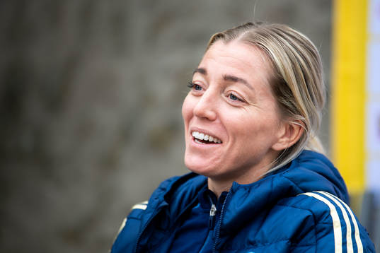 Linda Sembrant is interviewed by the media