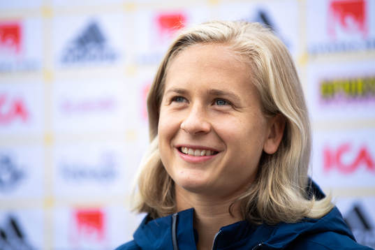 Filippa Curmark is interviewed by the media