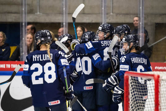 Players of Finland celebrate