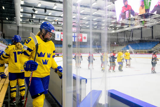 Olivia Carlsson of Sweden looks dejected