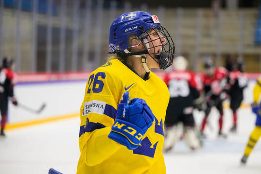 Hanna Olsson of Sweden celebrates