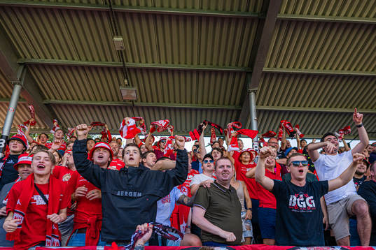 Spectators in the stands celebrates