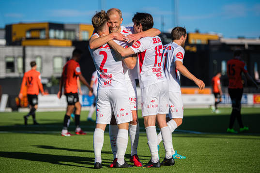 Ole Didrik Blomberg of Brann celebrates