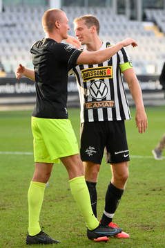 Landskronas målvakt Svante Hildeman och Philip Andersson