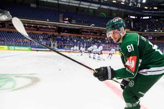 Färjestad Theodor Lennström ahead the CHL game between