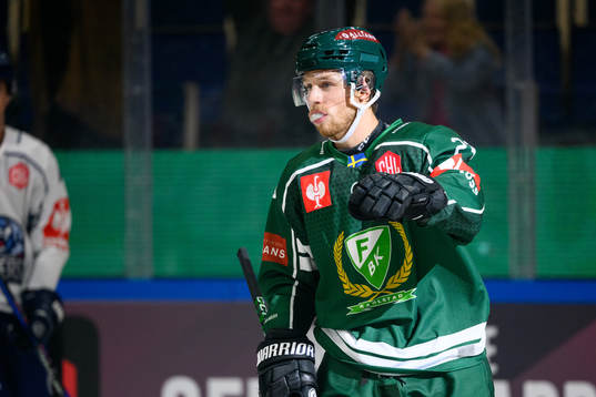 Marcus Westfält of Färjestad celebrates