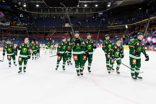 Players of Färjestad celebrate