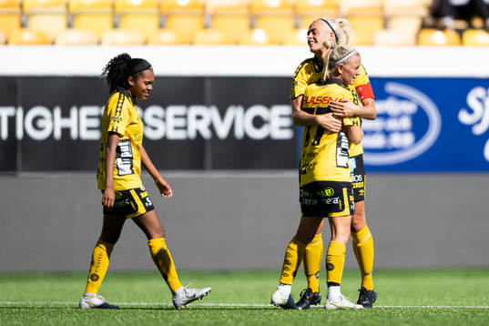 Elfsborgs Sara Jardving och Ellen Larsson jublar