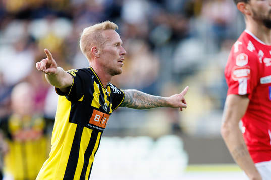 Häckens Mikkel Rygaard Jensen jublar