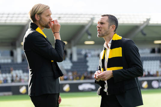 Häckens klubbdirektör Marcus Jodin och sportchef Martin