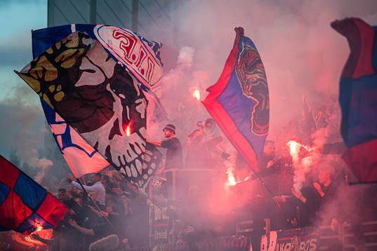 Spectators in the stands