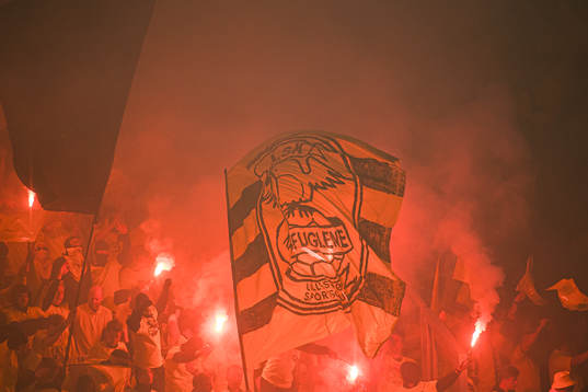 Spectators in the stands