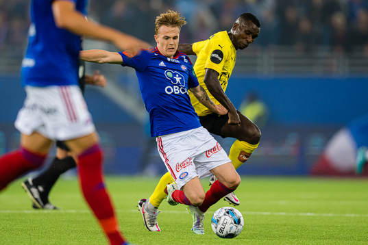 Tobias Christensen of Vålerenga and Ifeanyi Mathew of