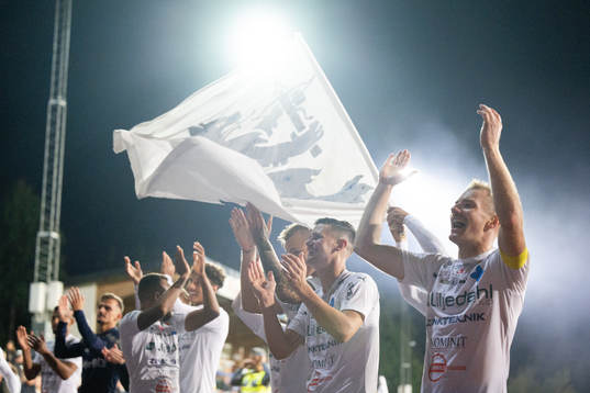 Värnamos spelare jublar
