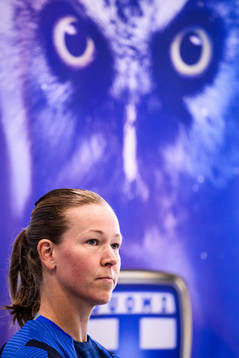 goalkeeper Tinja-Riikka Korpela of Finland's women's