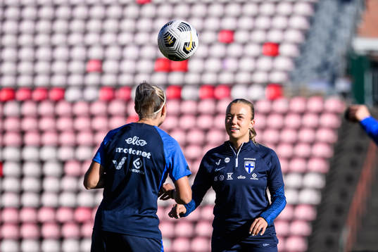 Players of Finland's women's national team at a training