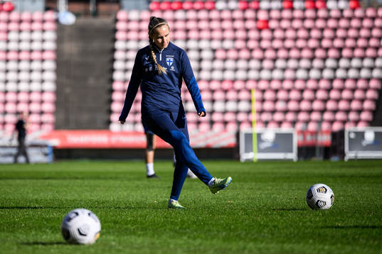 Players of Finland's women's national team at a training
