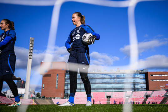 goalkeeper Tinja-Riikka Korpela of Finland's women's