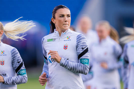 Ingrid Syrstad Engen of Norway warms up