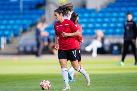 Kristina Maksuti of Albania warms up