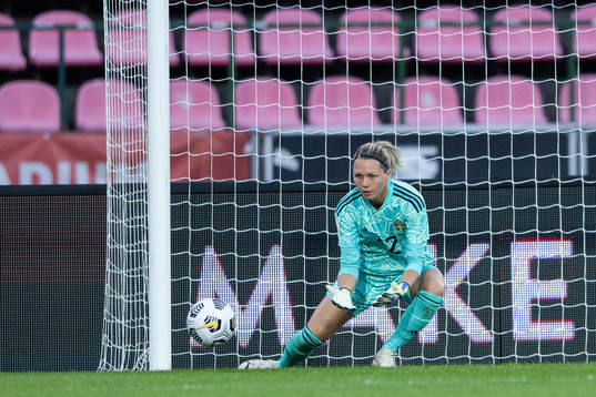 Goalkeeper Jennifer Falk of Sweden