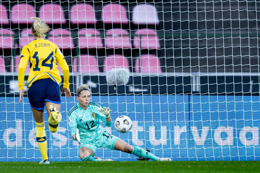 Goalkeeper Jennifer Falk of Sweden