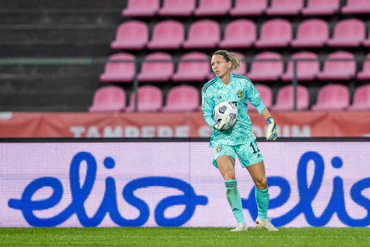 Goalkeeper Jennifer Falk of Sweden