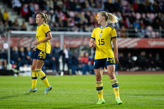 Rebecka Blomqvist of Sweden celebrates the 0-4 goal