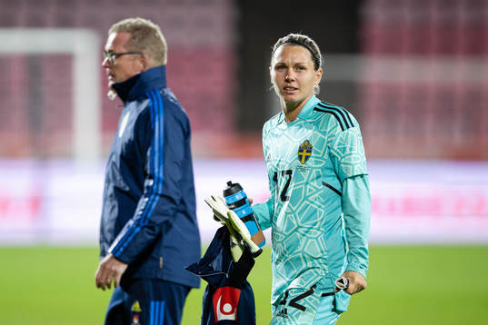 Goalkeeper Jennifer Falk of Sweden