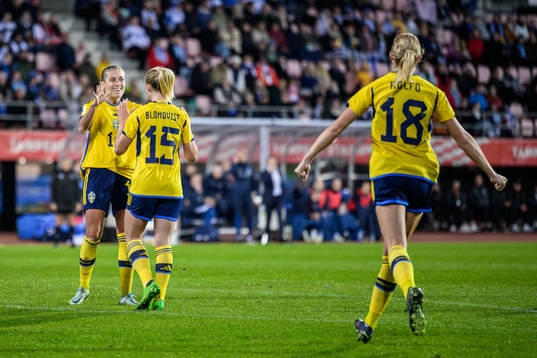 Rebecka Blomqvist of Sweden celebrates with Filippa