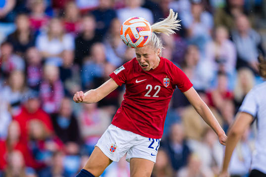 Sophie Roman Haug of Norway scores the 1-0 goal