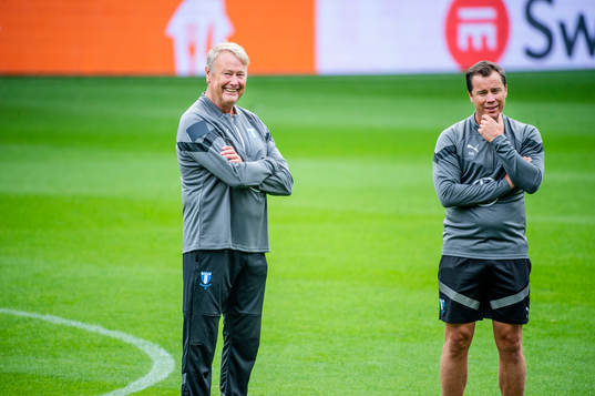 Head coach Åge Hareide and Daniel Andersson, head of sports