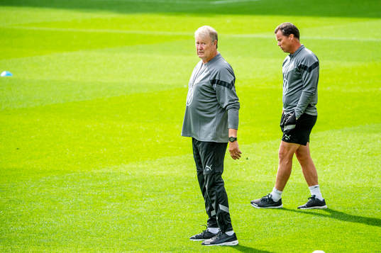 Head coach Åge Hareide and Daniel Andersson, head of sports