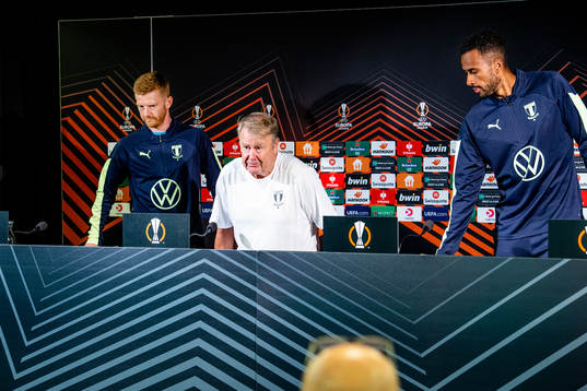 Anders Christiansen, head coach Åge Hareide and Isaac