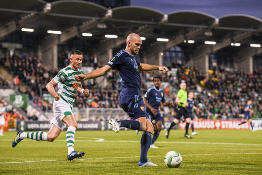 Gary O’Neill of Shamrock Rovers and Marcus Danielson of