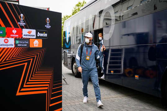 Jo Inge Berget and Oscar Lewicki of Malmö FF arrives