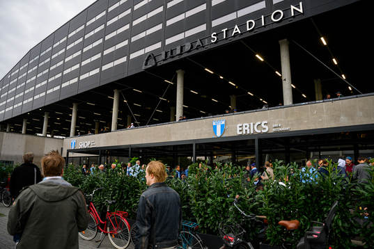 Supporters outside Eleda Stadion
