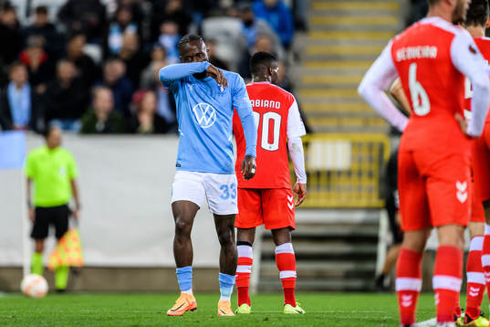 Mohamed Buya Turay of Malmö FF looks dejected