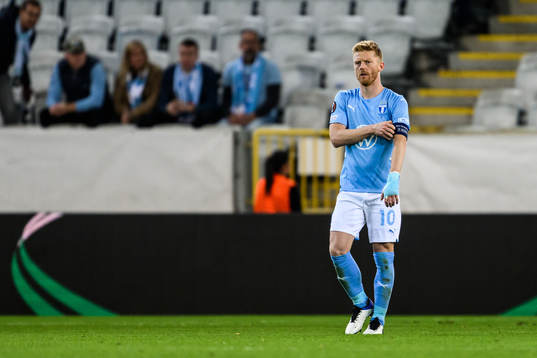 Anders Christiansen of Malmö FF looks dejected