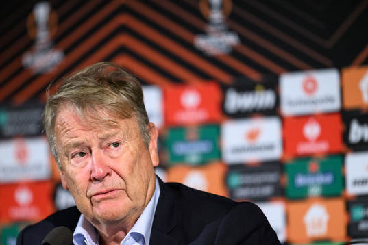 Head coach Åge Hareide of Malmö FF at a press conference