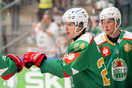Marco Kasper of Rögle celebrates his 3-0 goal