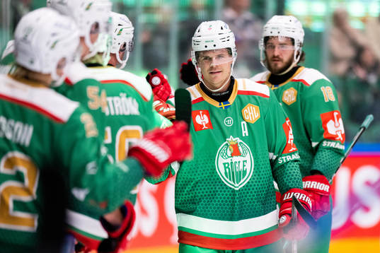Erlend Lesund of Rögle celebrates his 4-1 goal