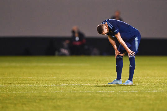 Piotr Johansson of Djurgården looks dejected